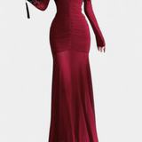 Cornella Vestido Maxi Strapless con Fruncidos Esculturales