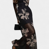 Aldona Vestido Elegante de Tobillo con Estampado Floral