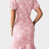 Champel Vestido Midi Bodycon con Mangas Abullonadas