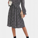Evabeth Vestido Midi Plisado de Leopardo
