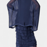 Rosaria Vestido Midi con Volantes y Bordes Deshilachados