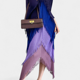 Andalusia Vestido con Borlas y Bloques de Color Contrastantes