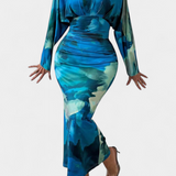 Eulalie Vestido con Mangas Murciélago y Cuello en V