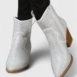 Berenice Botas Elegantes con Patchwork y Cremallera Lateral