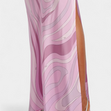 Valera Vestido Largo con Estampado de Remolino y Corte Sin Mangas