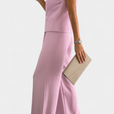 Paloma Conjunto Elegante de 2 Piezas con Blusa sin Mangas y Pantalón Fluido