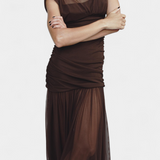 Noelia Vestido Bodycon de Malla Plisada