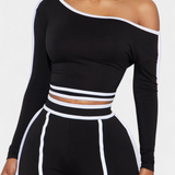 Krystelle Conjunto Off-Shoulder con Pantalón de Corte Recto