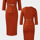 Palamos Vestido Midi Ajustado con Cinturón