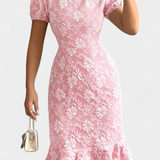 Champel Vestido Midi Bodycon con Mangas Abullonadas