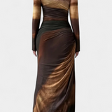 Galene Vestido Midi Ajustado con Capa