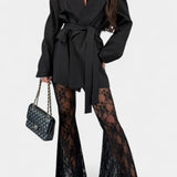 Demelza Conjunto de Blazer Oversized y Pantalones con Encaje Floral