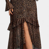 Amali Vestido Maxi de Estampado con Cuello Cuadrado