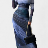 Galene Vestido Midi Ajustado con Capa