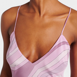 Valera Vestido Largo con Estampado de Remolino y Corte Sin Mangas