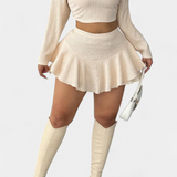 Daline Conjunto de Top Largo y Falda Mini Fruncida