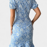 Champel Vestido Midi Bodycon con Mangas Abullonadas