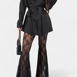 Demelza Conjunto de Blazer Oversized y Pantalones con Encaje Floral