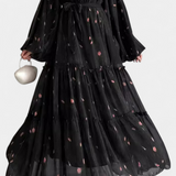 Tavira Vestido Floral de Manga Larga con Cinturón