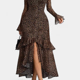 Amali Vestido Maxi de Estampado con Cuello Cuadrado
