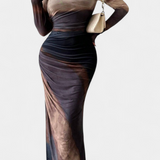 Galene Vestido Midi Ajustado con Capa