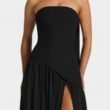 Celaena Vestido Maxi Off Shoulder de Chiffon con Abertura Lateral