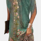 Haruna Vestido Midi Atemporal con Escote Redondo
