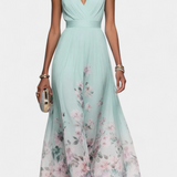 Sauline Vestido Maxi Floral Sin Mangas con Escote en V