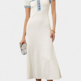 Alexia Vestido Midi de Punto con Ribete