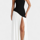 Celaena Vestido Maxi Off Shoulder de Chiffon con Abertura Lateral