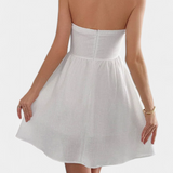 Kassandra Vestido Mini Halter con Espalda Abierta y Bolsillos