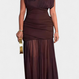 Noelia Vestido Bodycon de Malla Plisada
