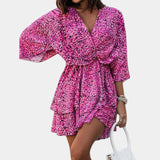 Eliza Vestido Mini con Nudo Frontal y Volantes
