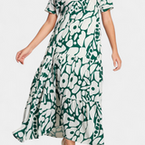 Nélida Vestido Fluido Impreso con Escote en V