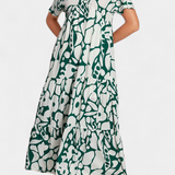 Nélida Vestido Fluido Impreso con Escote en V