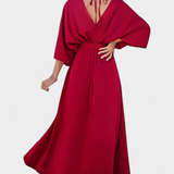 Milly Vestido Elegante con Lazo y Abertura