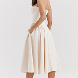 Felicity Vestido Midi Corsé Sin Mangas