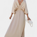 Milly Vestido Elegante con Lazo y Abertura