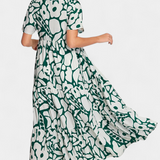 Nélida Vestido Fluido Impreso con Escote en V